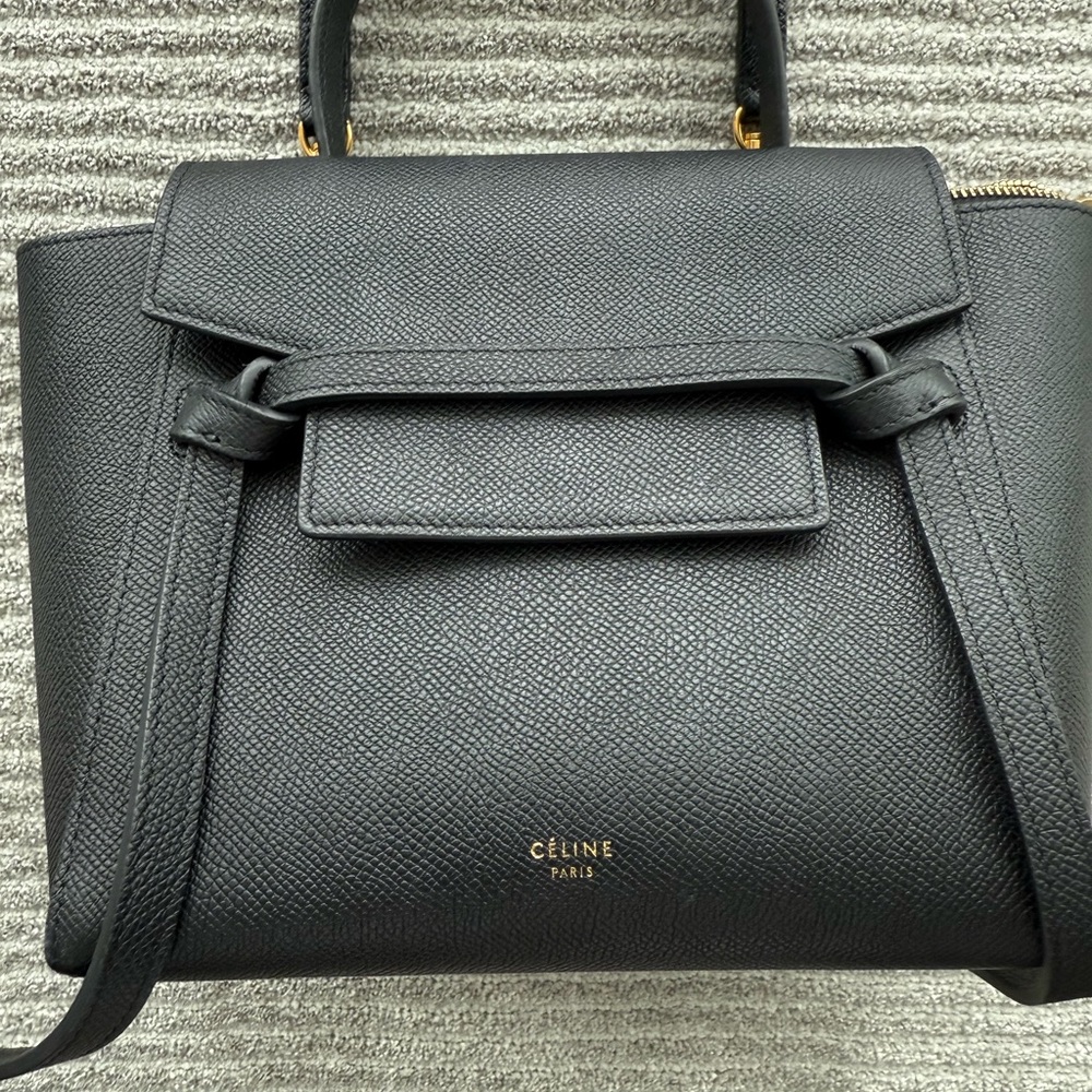 Celine Grained Calfskin Nano Belt Bag Black